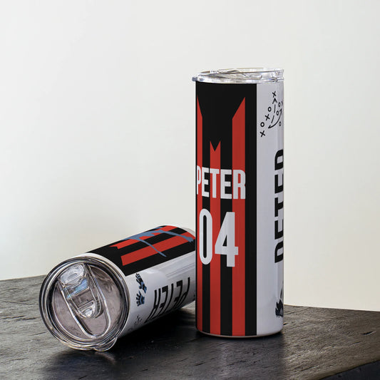 Personalised football tumbler with custom name