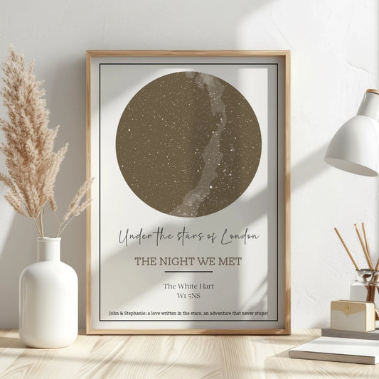 Custom star map – unique couples gift for Christmas