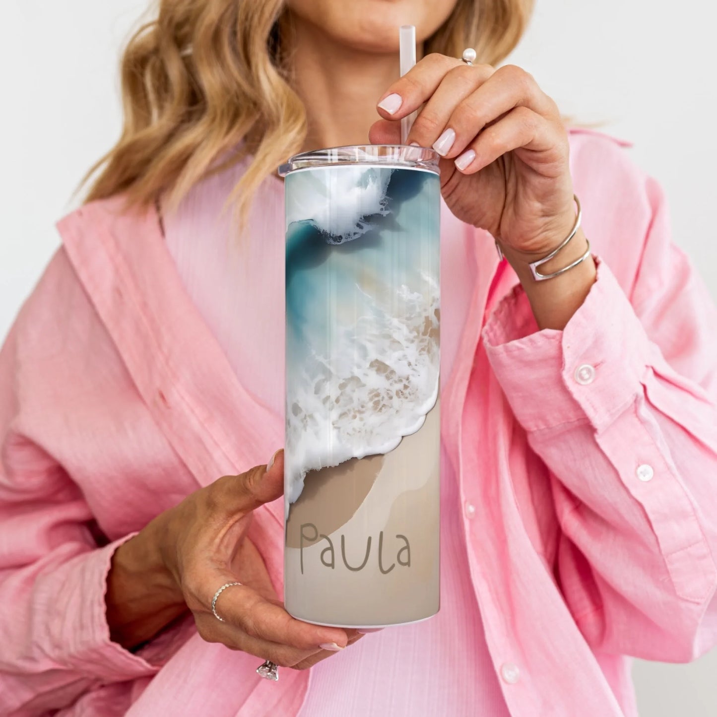 Quirky beach tumbler gift for her