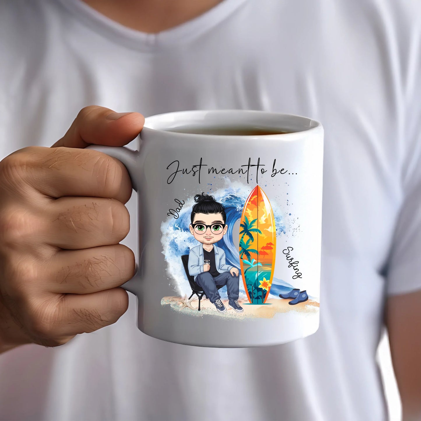 Surfboard gift mug