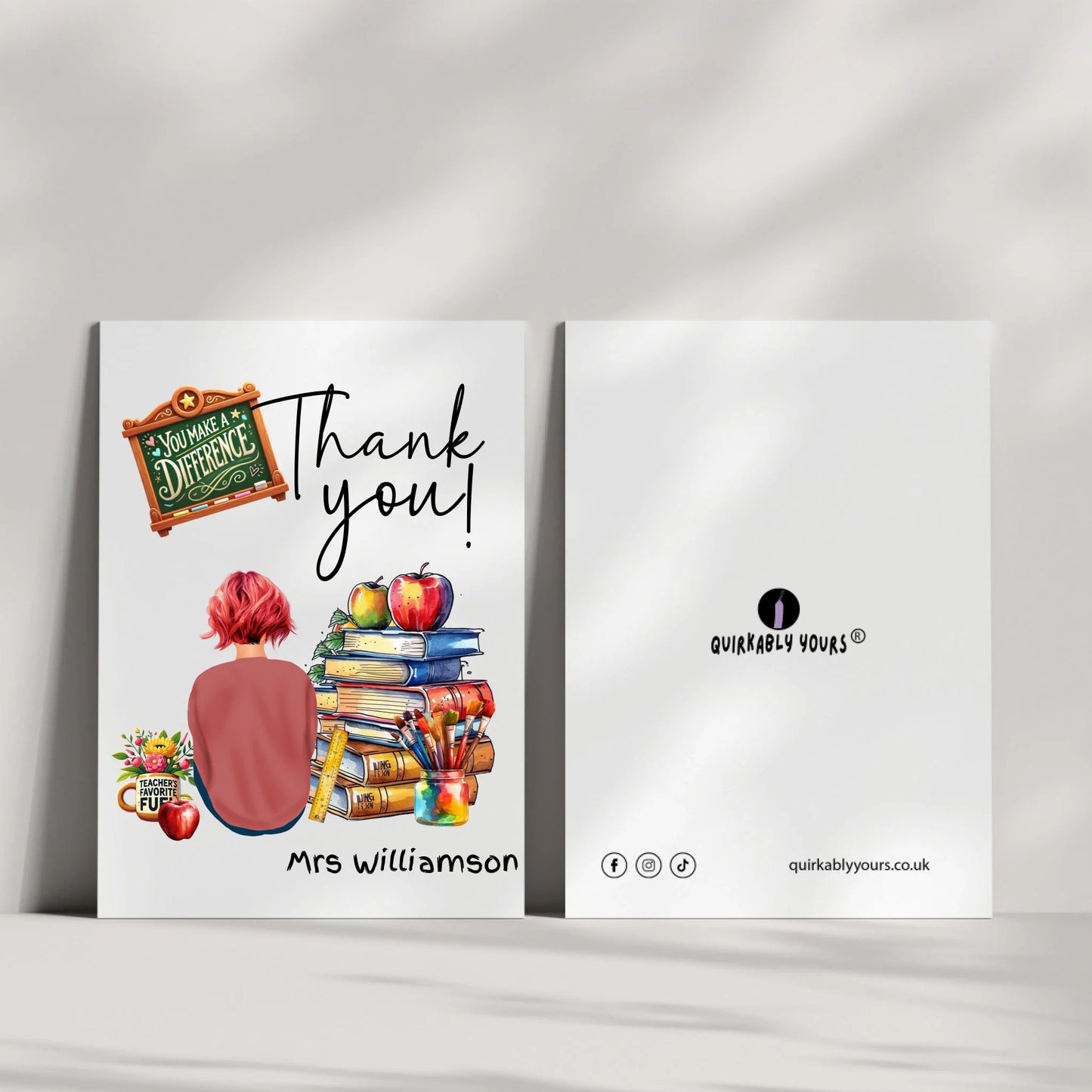 personalised teacher appreciation card
