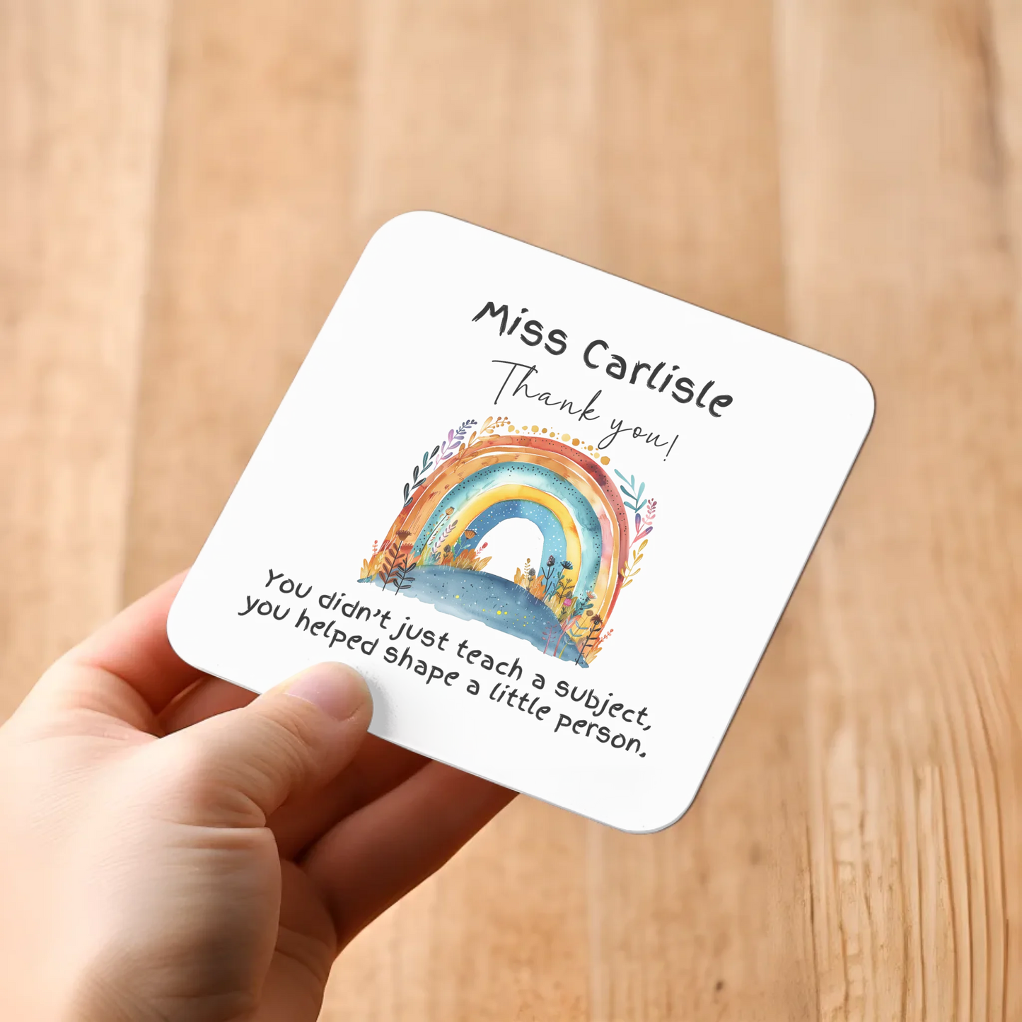 Custom end of term coaster gift
