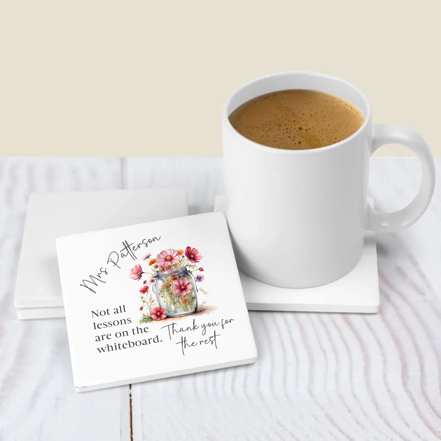 ceramic coaster for teacher gift