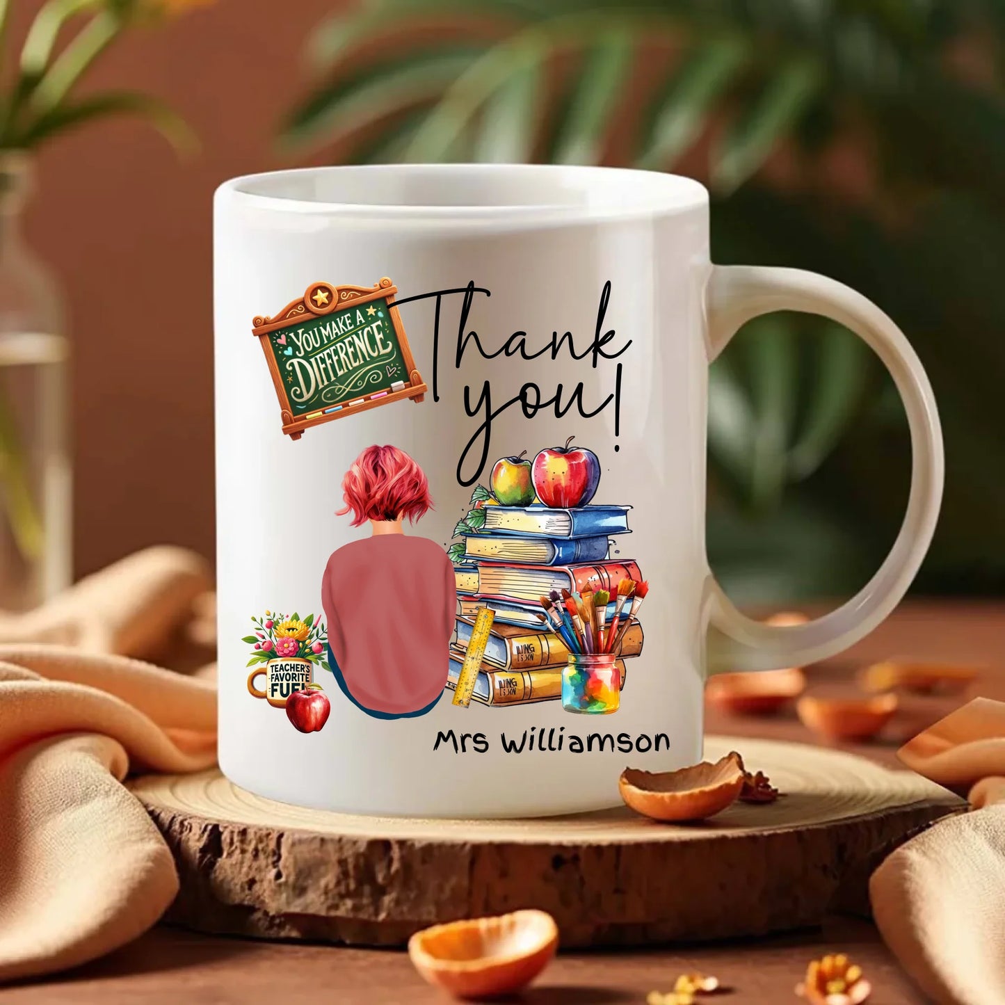 thank you teacher mug with name