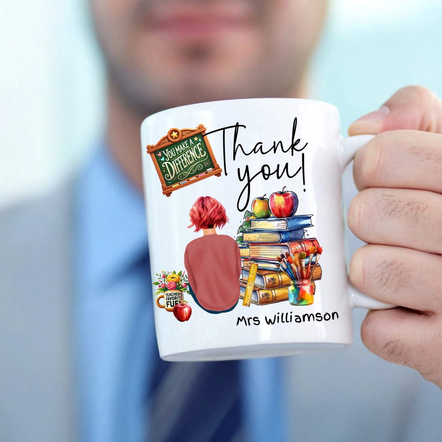 personalised male teacher mug