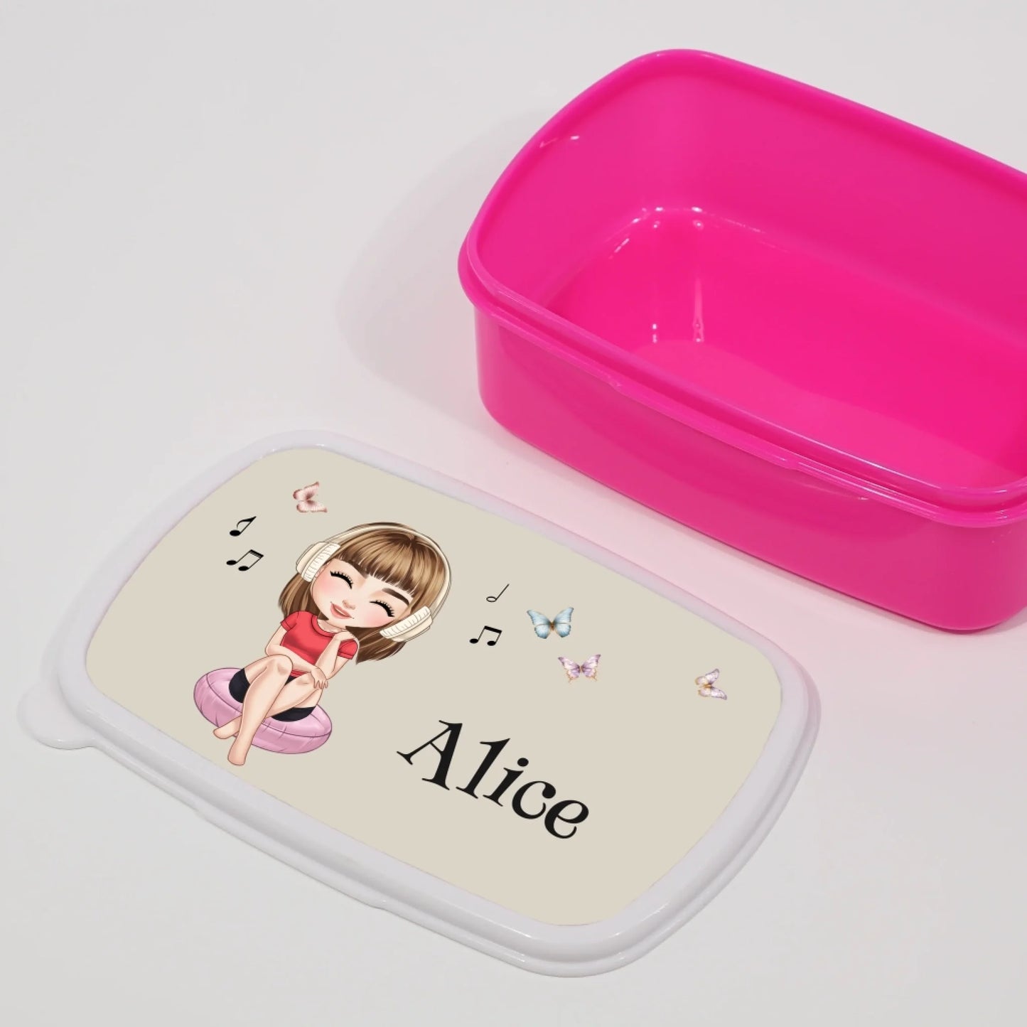 Personalised music girl lunch box for teens