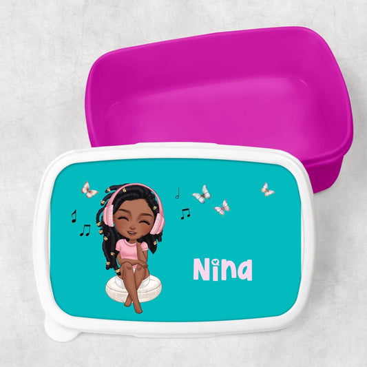 Quirky music girl lunch box UK