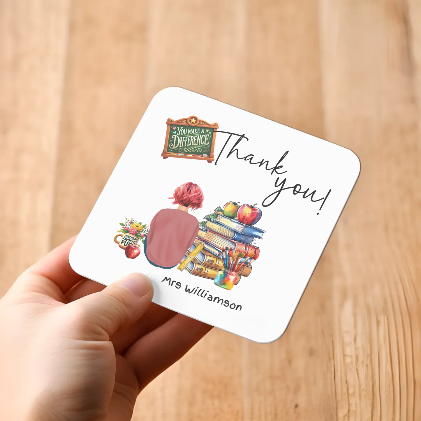 thank you teacher coaster design