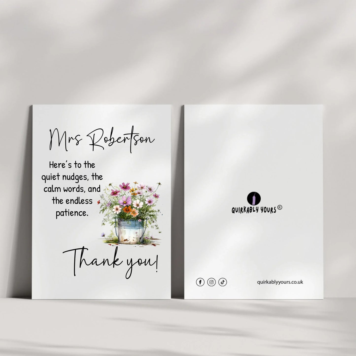 quiet nudges teacher appreciation card