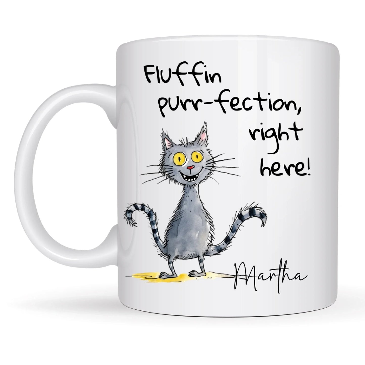 fluffin perfection Funny cat-themed mug