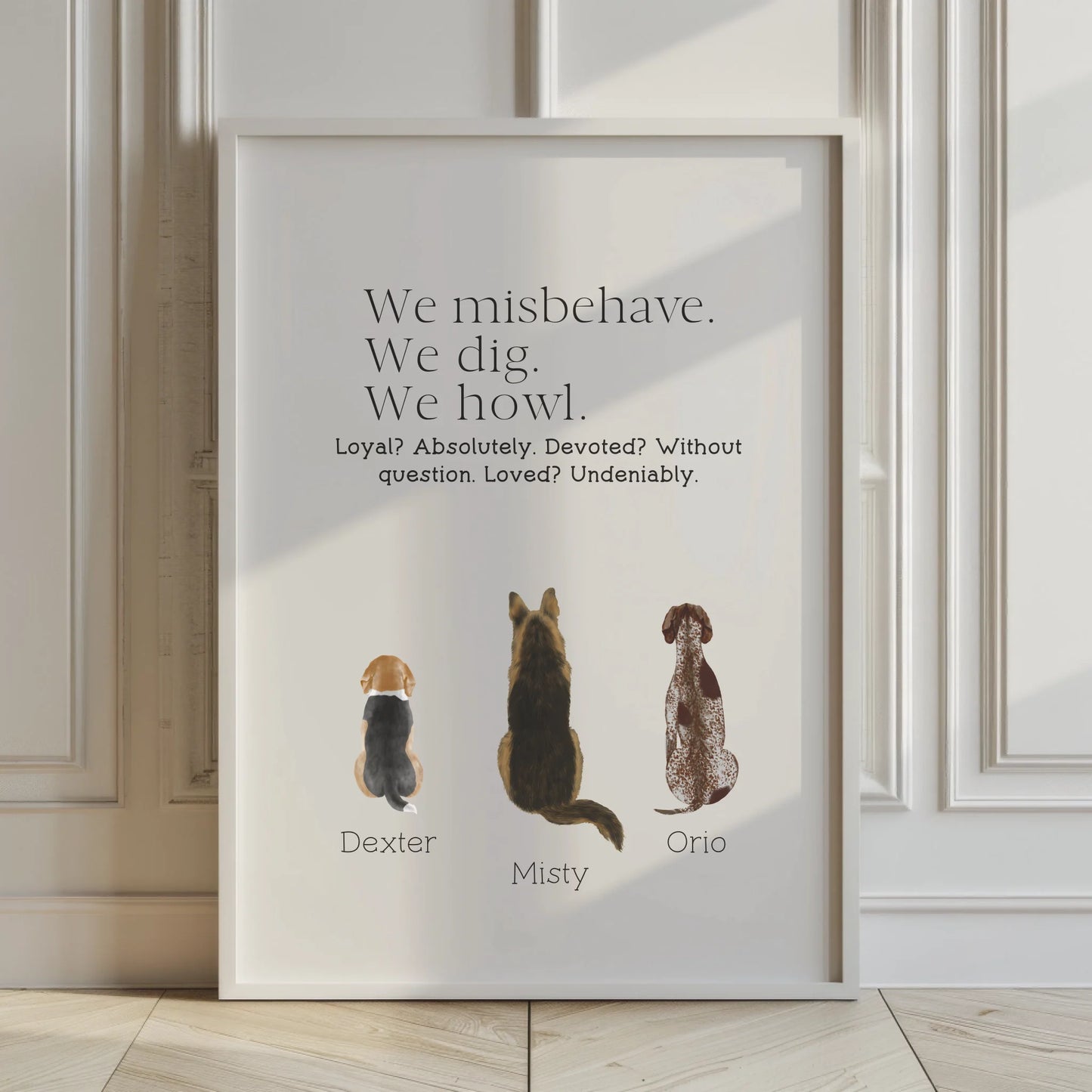 personalised dog illustration print