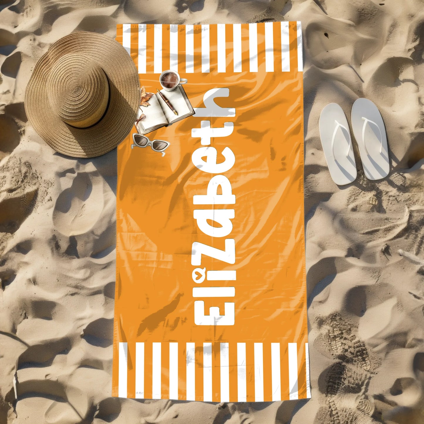 Bold name design beach towel