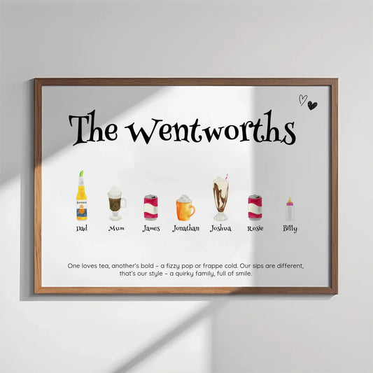 Custom family artwork with drinks