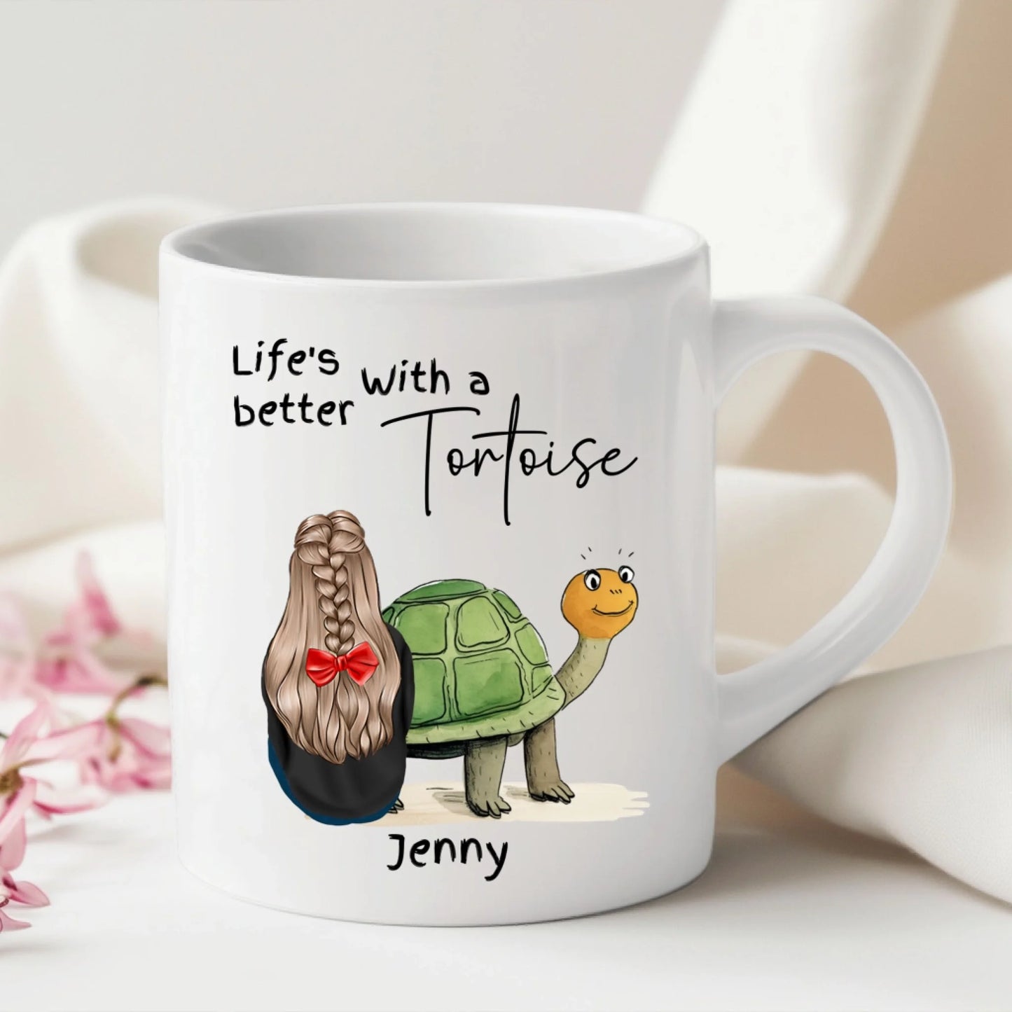 Unique tortoise-themed gift mug for birthdays or Christmas