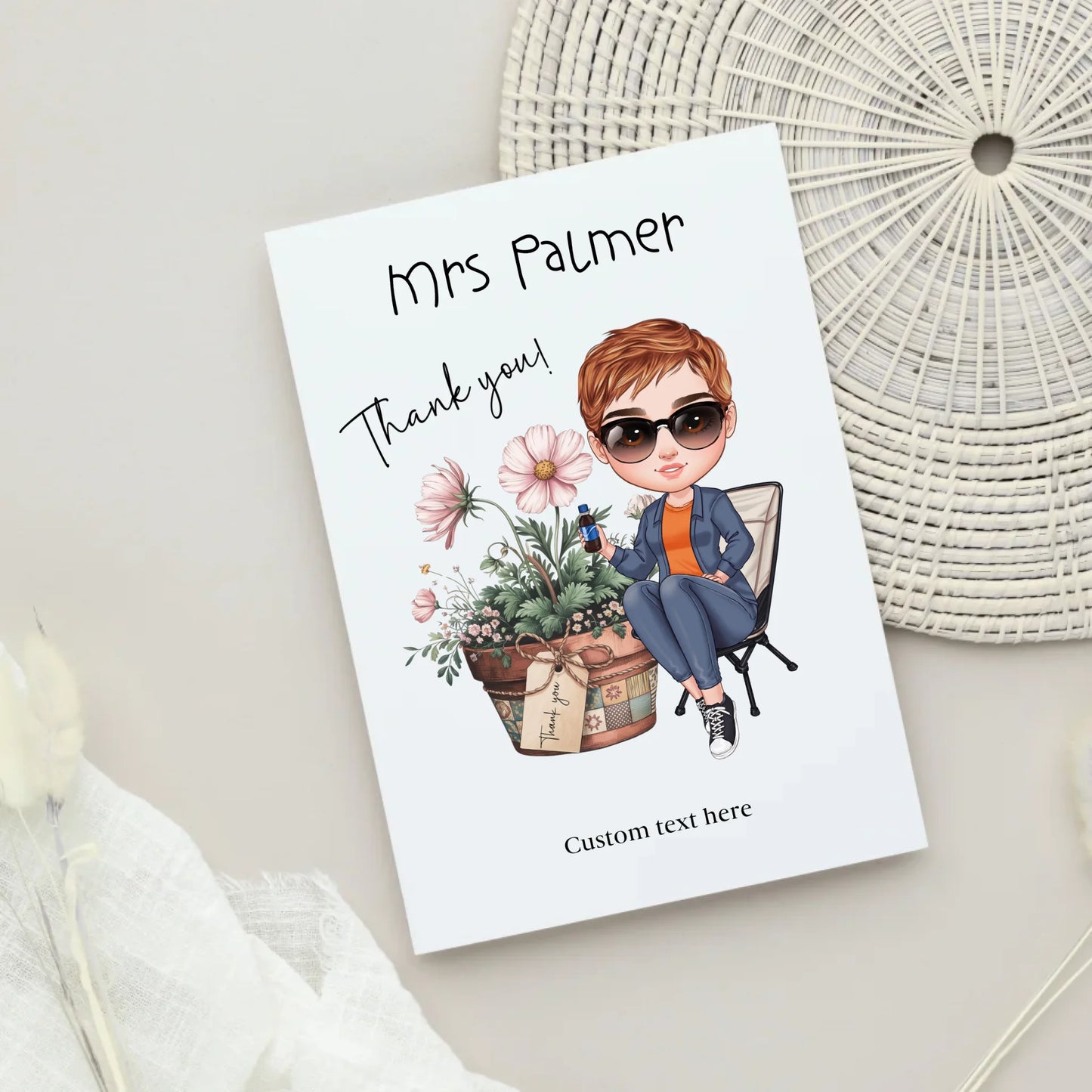 Custom name thank you card quirky