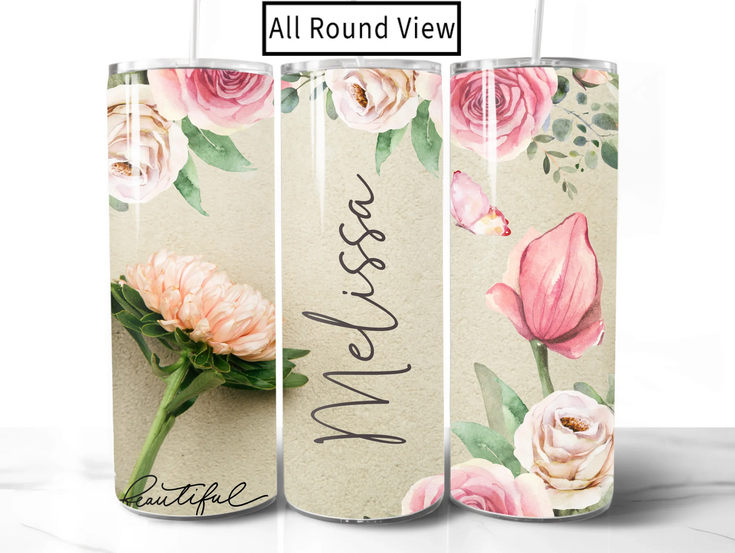 floral insulated travel cup