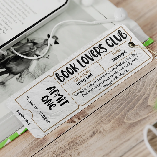 quirky vintage admit one bookmark for readers