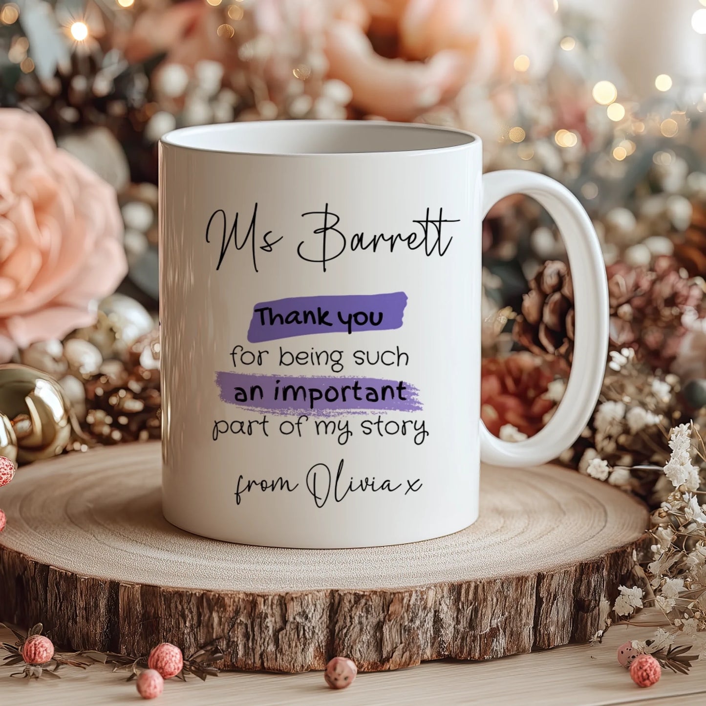 Watering can floral personalised mug