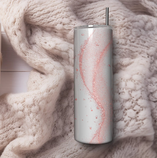 white glitter cup for bridesmaid gift