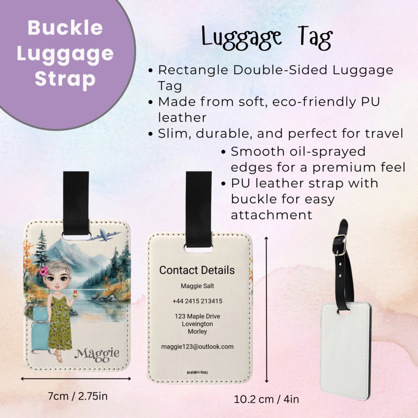 Luggage tag and passport set product info