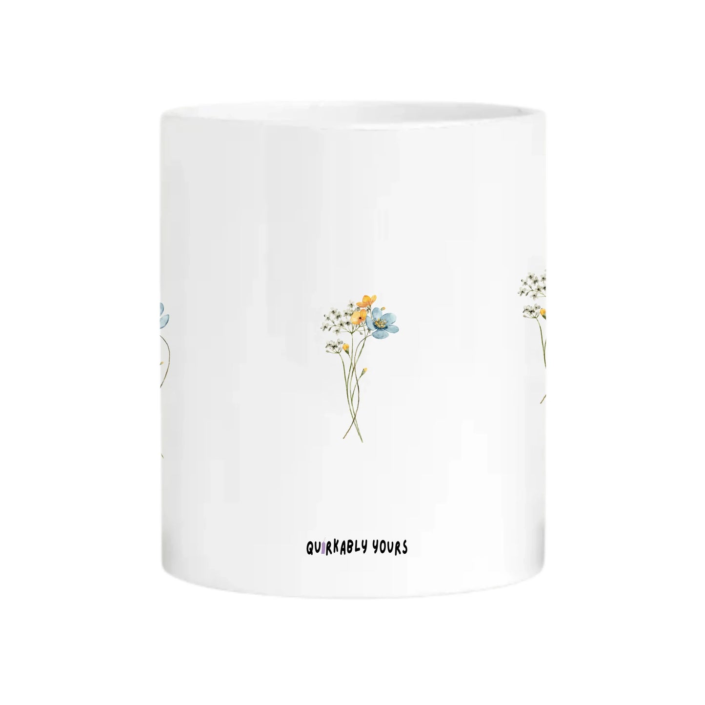 Custom teacher gift with blue and yellow flowers