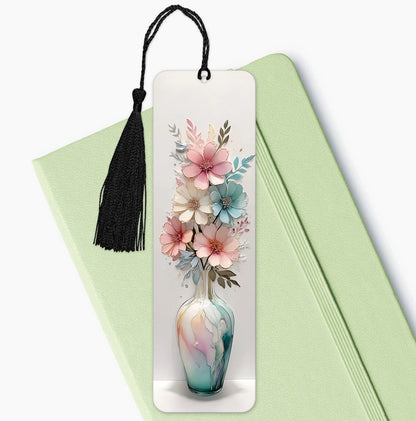 Elegant Blossoms: A Beautiful 3D Floral Vase Bookmark