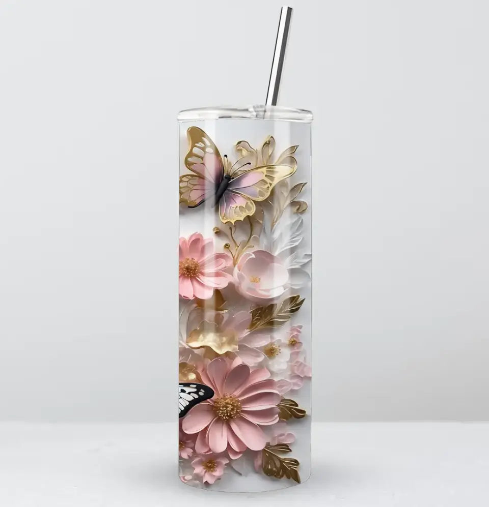 3D Flowers and Butterflies