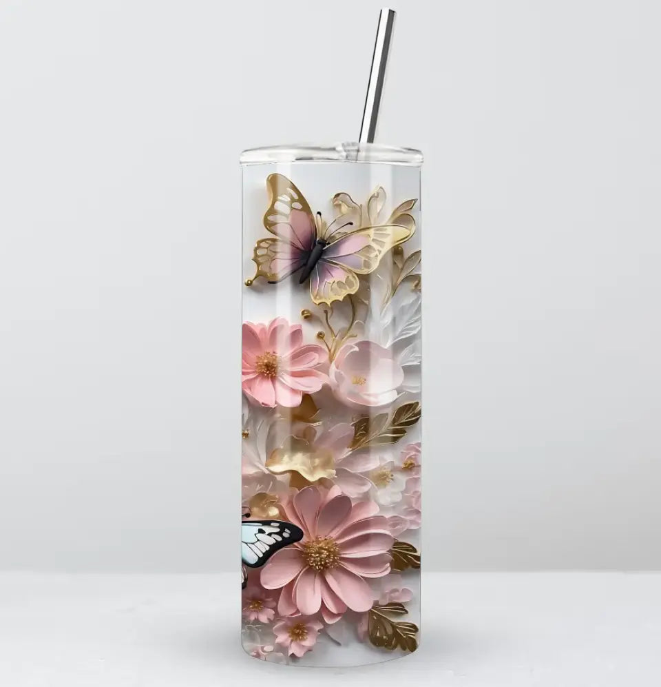 3D Flowers and Butterflies