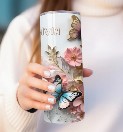 3D Flowers and Butterflies