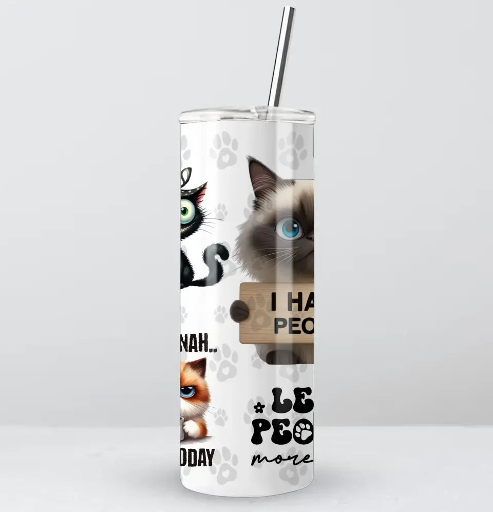 I Hate People Personalised Cat Tumbler