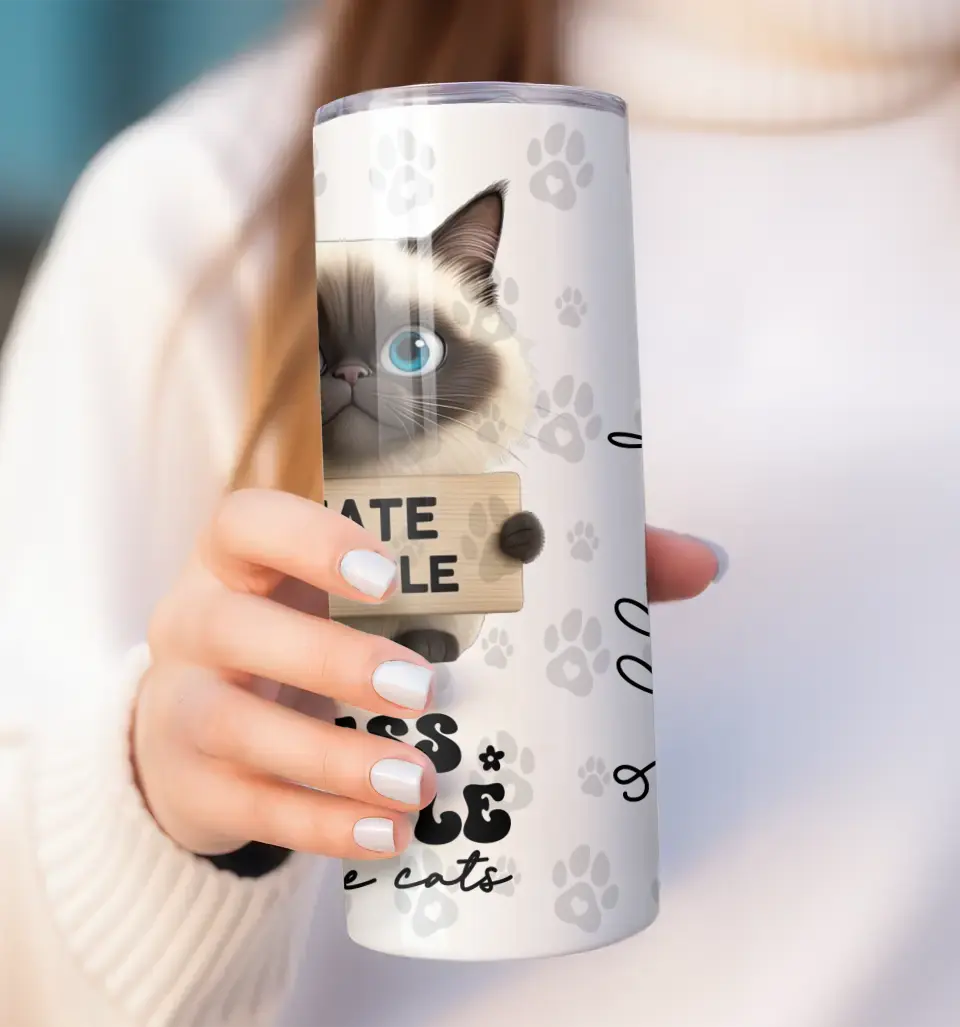 I Hate People Personalised Cat Tumbler