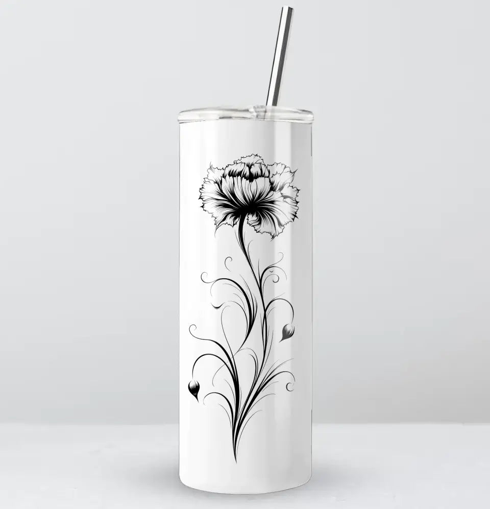 Birth flower and Initial Tumbler