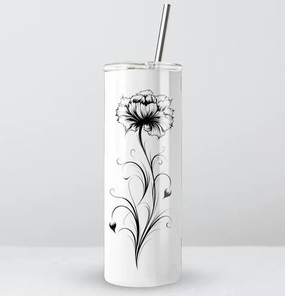 Birth flower and Initial Tumbler