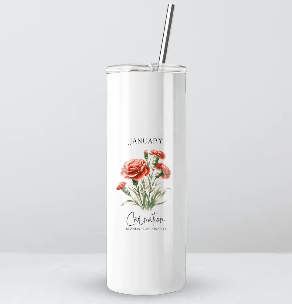 Birth flower and Initial Tumbler