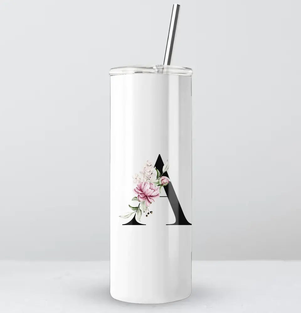 Birth flower and Initial Tumbler