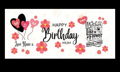 Mum Personalised Balloons and Flowers Mug