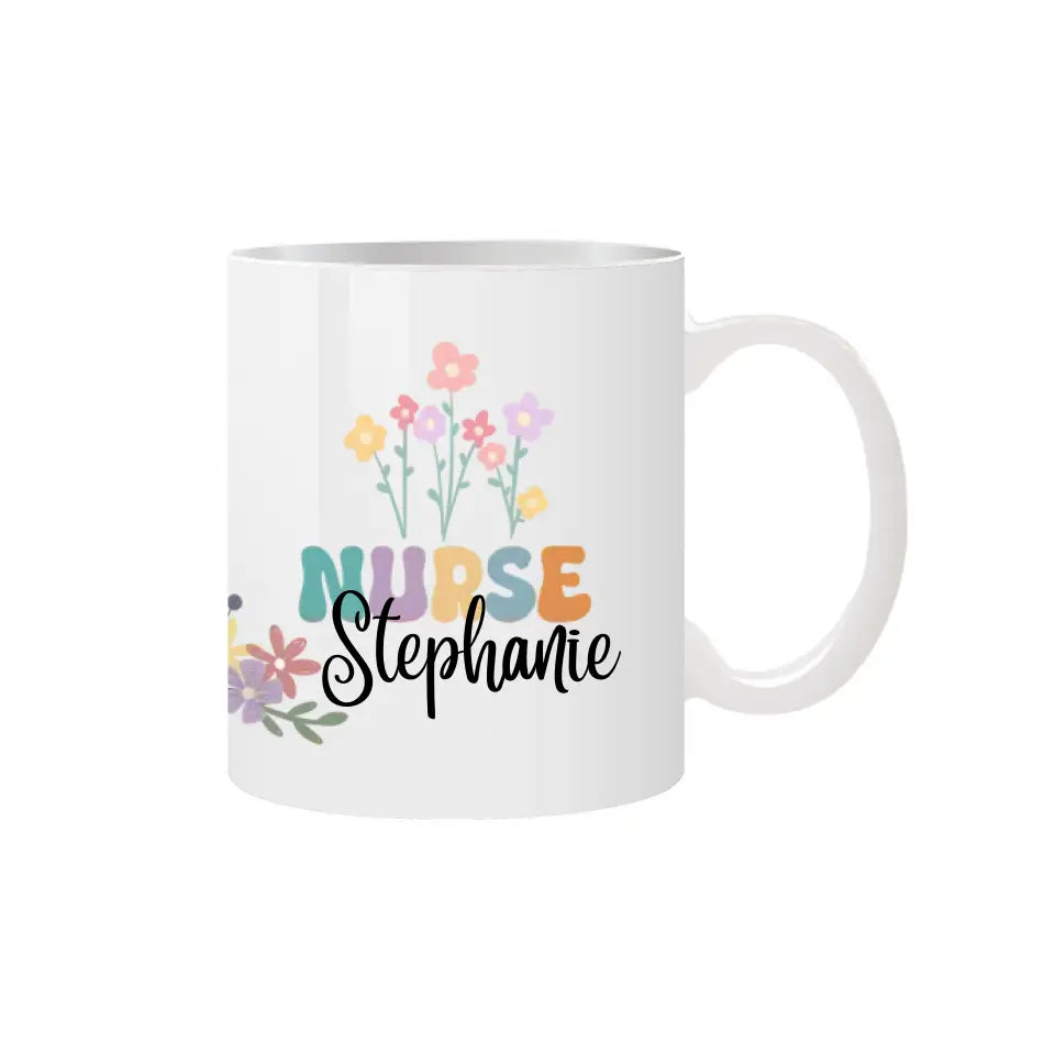 Flower Garden Personalised Nurse Mug