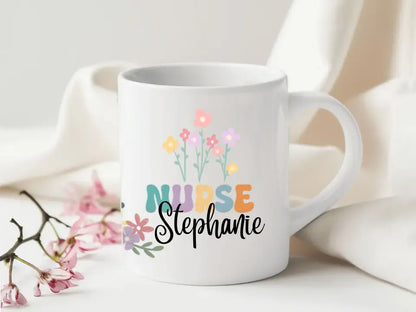 Flower Garden Personalised Nurse Mug