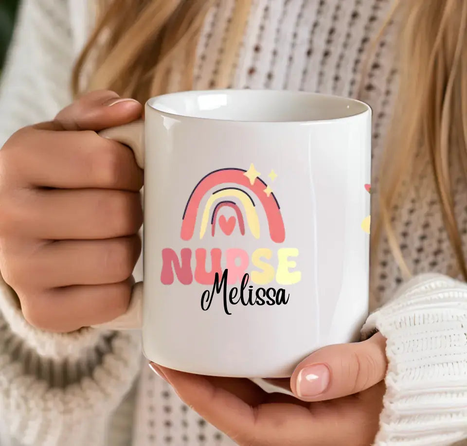 Thank You, Nurse: Personalised Rainbow Mug