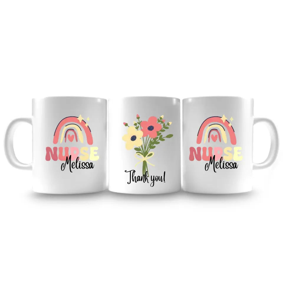 Thank You, Nurse: Personalised Rainbow Mug