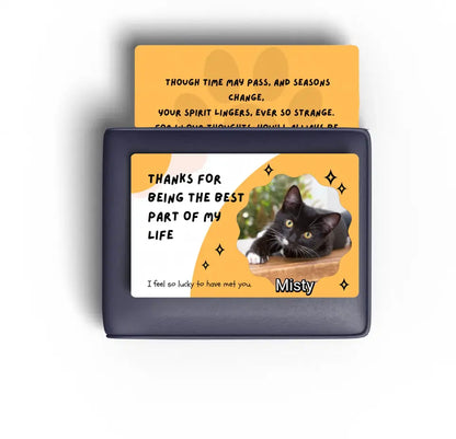 Bright Yellow Cat Memorial Metal Wallet Card