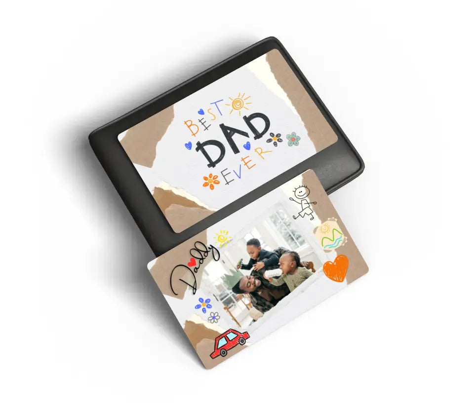 Best Dad Ever "Add Photo" Metal Message Card