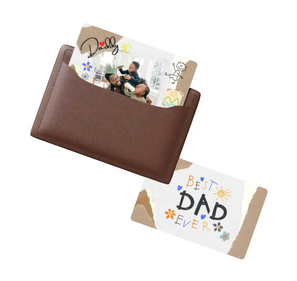 Best Dad Ever "Add Photo" Metal Message Card