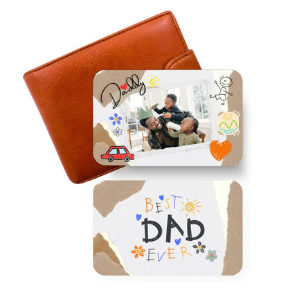 Best Dad Ever "Add Photo" Metal Message Card