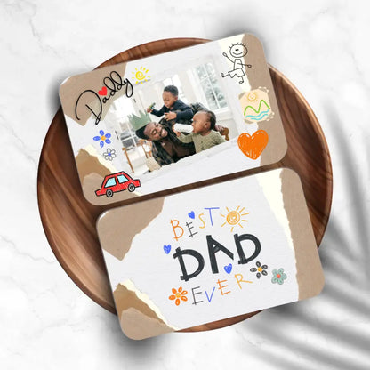 Best Dad Ever "Add Photo" Metal Message Card