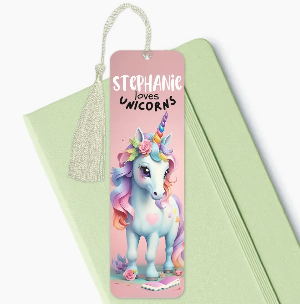 Personalised "Love Unicorns" Bookmark