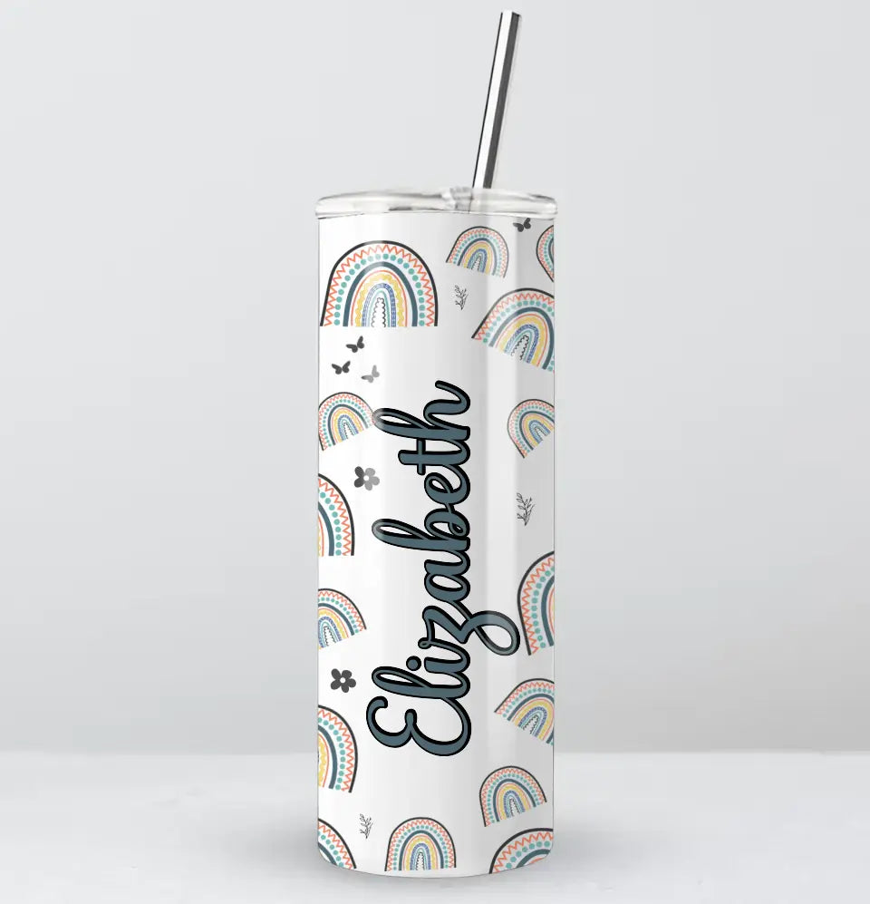 rainbows pattern drinks bottle tumbler present gift