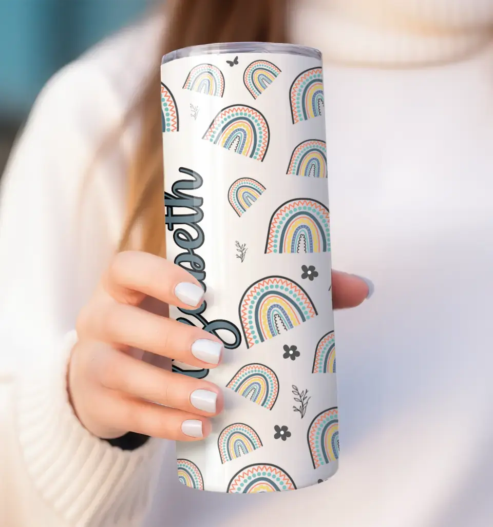 Cute design of rainbows hot and cold tumbler drinks bottle