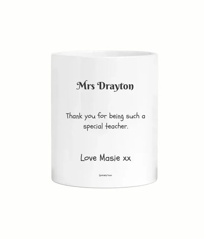 Personalised mug for teacher present with tarot card design