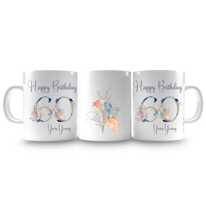 pretty happy birthday 70 mug